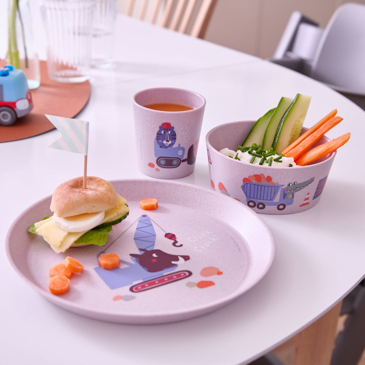 koziol set de vaisselle pour enfant CONNECT TRUCKS