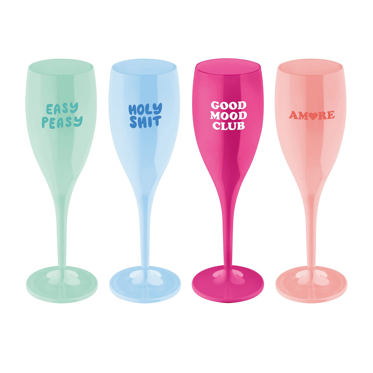 koziol printed glass 4 motifs CHEERS No. 1 COLOR UP