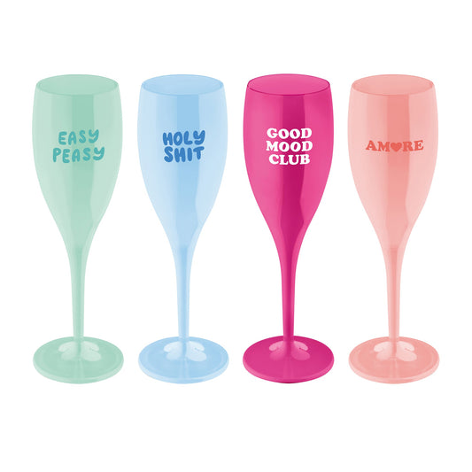 koziol verre imprimé 4 motifs CHEERS No. 1 COLOR UP