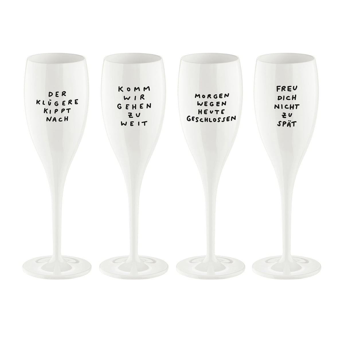 koziol verre imprimé 4 motifs CHEERS No. 1 SPRUCHREIF