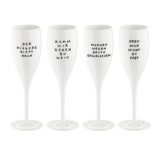 koziol verre imprimé 4 motifs CHEERS No. 1 SPRUCHREIF