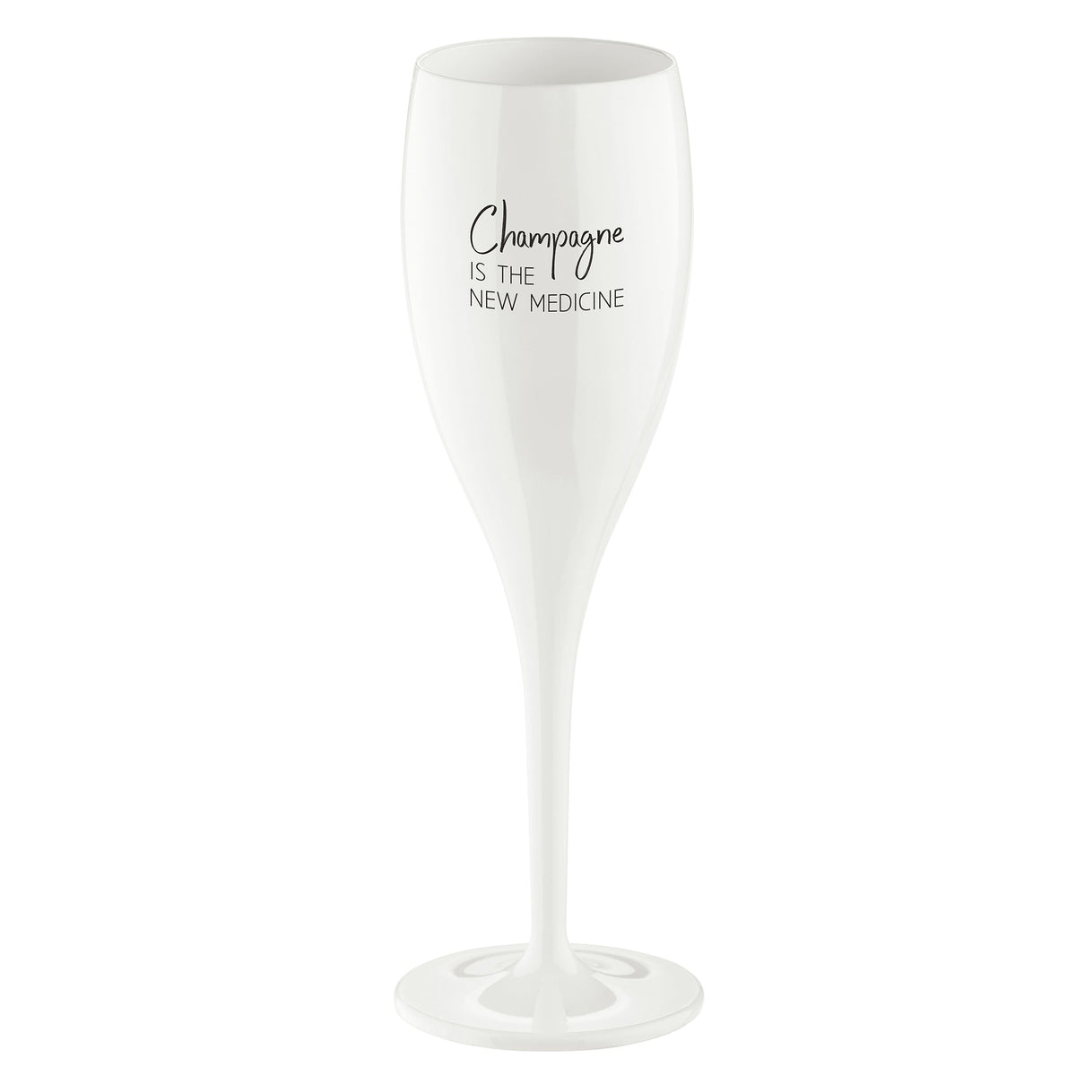 koziol printed glass CHEERS No. 1 CHAMPAGNE THE NEW MEDICINE