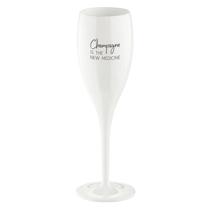 koziol printed glass CHEERS No. 1 CHAMPAGNE THE NEW MEDICINE