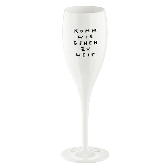 koziol verre imprimé CHEERS No. 1 KOMM WIR GEHEN ZU WEIT