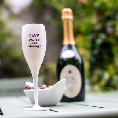 koziol printed glass CHEERS No. 1 SAVE WATER DRINK CHAMPAGNE