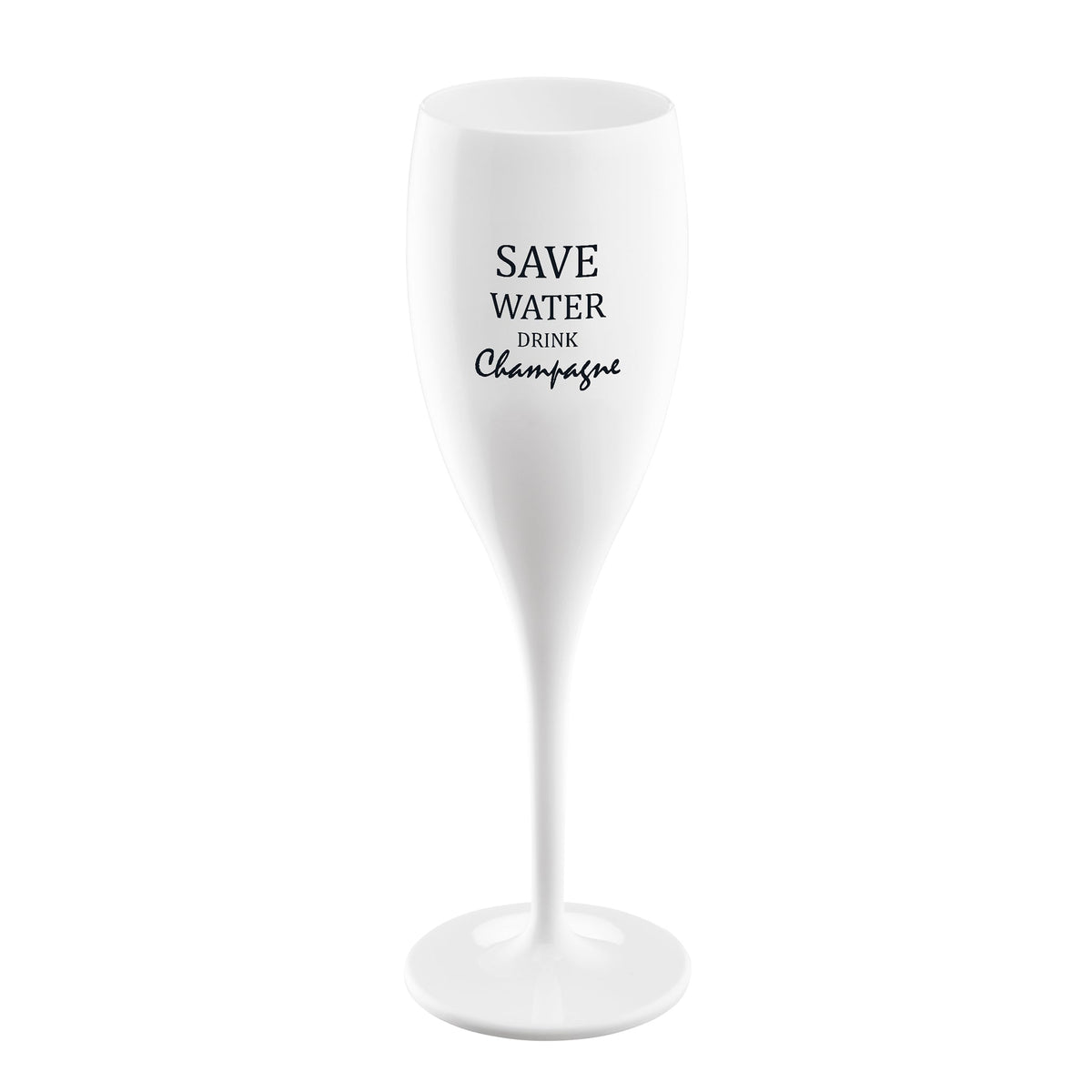 koziol printed glass CHEERS No. 1 SAVE WATER DRINK CHAMPAGNE
