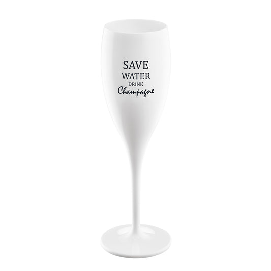 koziol verre imprimé CHEERS No. 1 SAVE WATER DRINK CHAMPAGNE