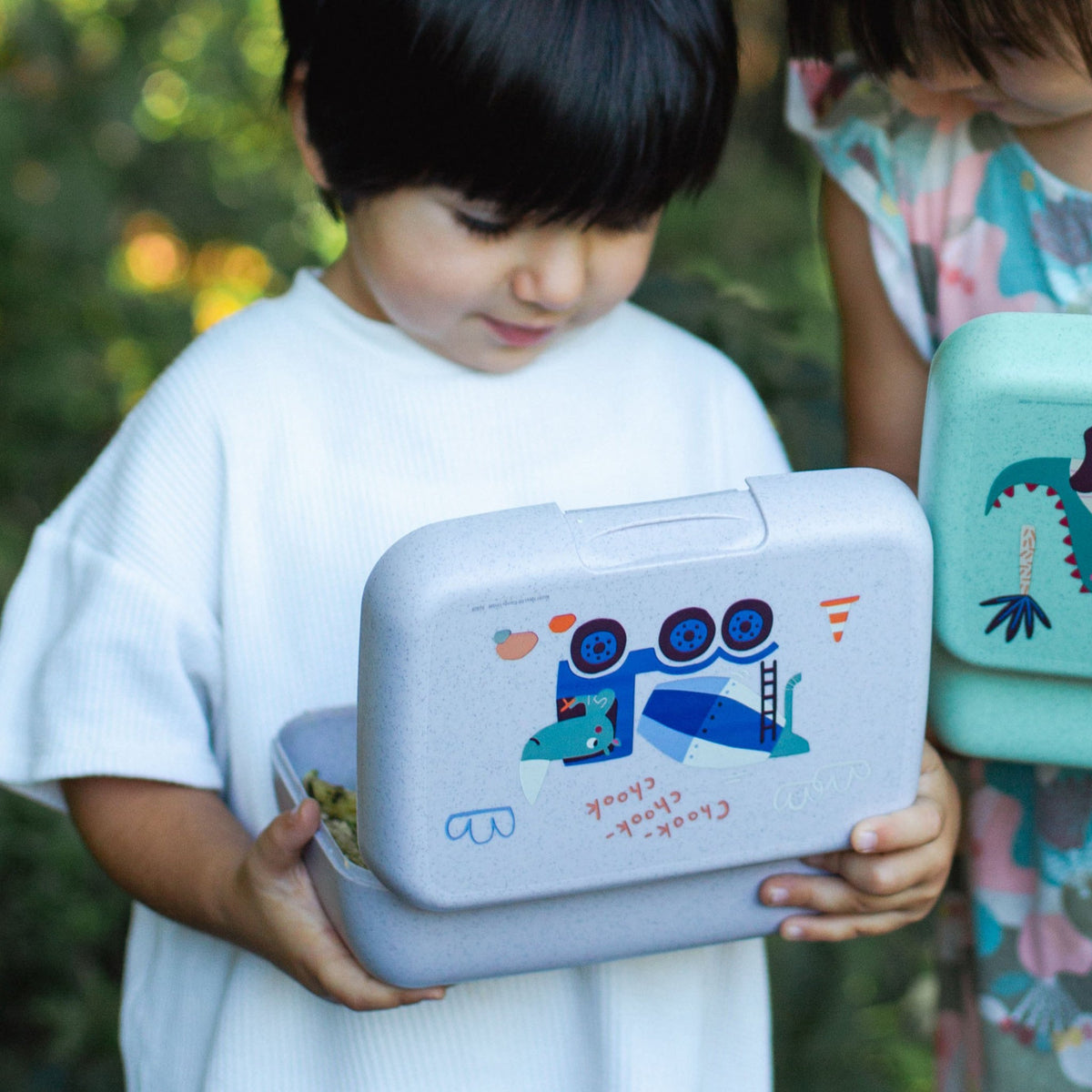 koziol lunch box with dividing tray CANDY L TRUCKS