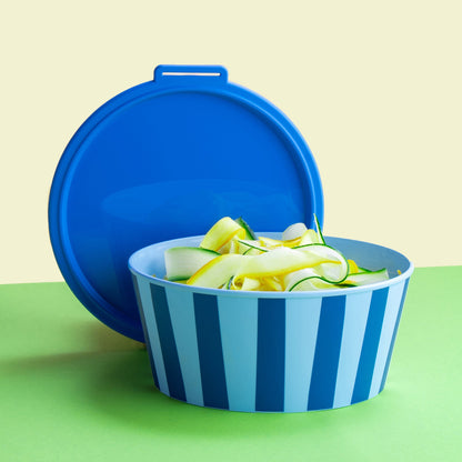 koziol bowl with lid NORA BOX 2,2l STRIPES
