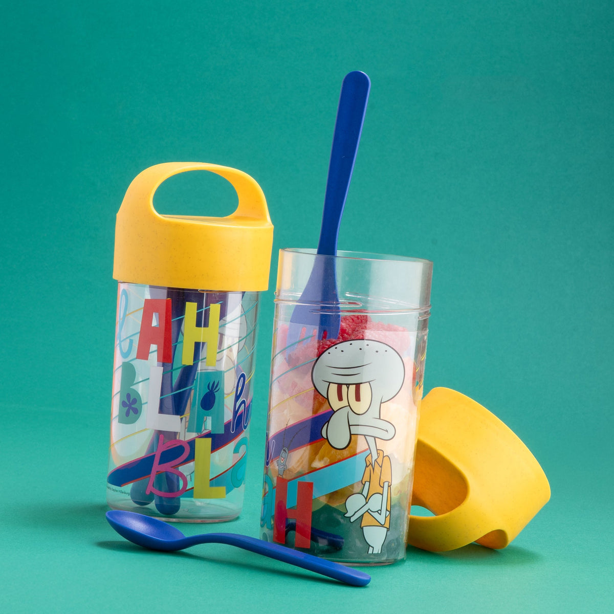 koziol pot à encas / gourde + Besteck BUDDY SNACK 0,5 SPONGEBOB SQUIDWARD